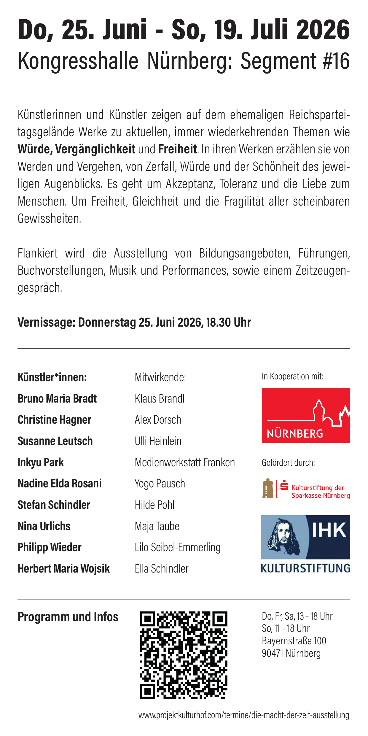 Flyer Die Macht der Zeit - Rückseite